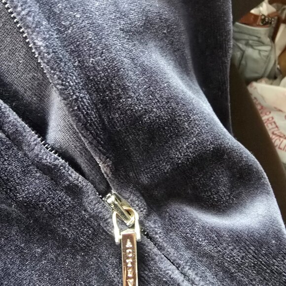 RALPH LAUREN Womens Full Zip Hoodie Track Jacket Dark Blue Velour Crest Large - Picture 7 of 9